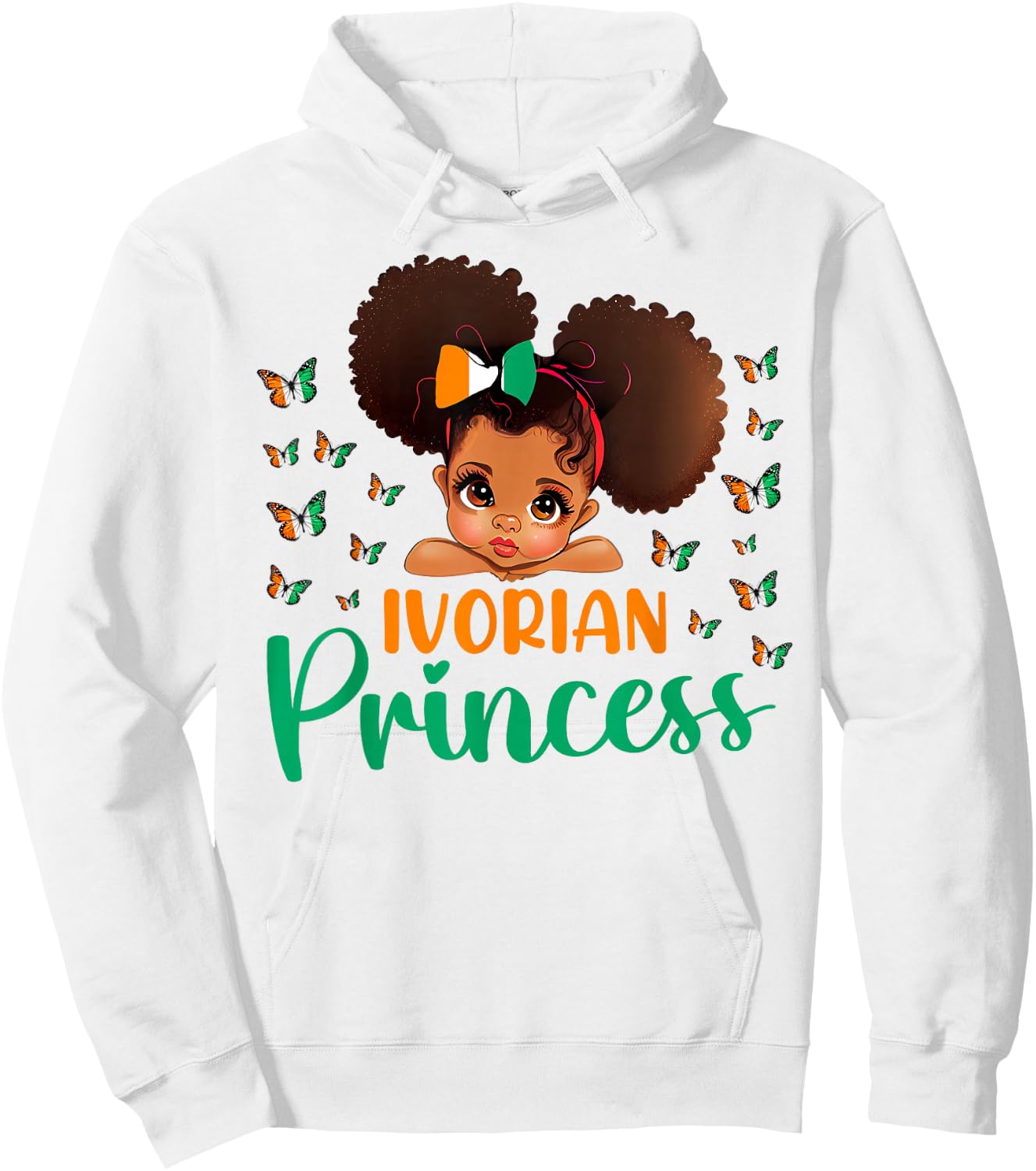 Ivorian Princess Ivory coast for Black Girls Kids Hoodie - Hoodie | White