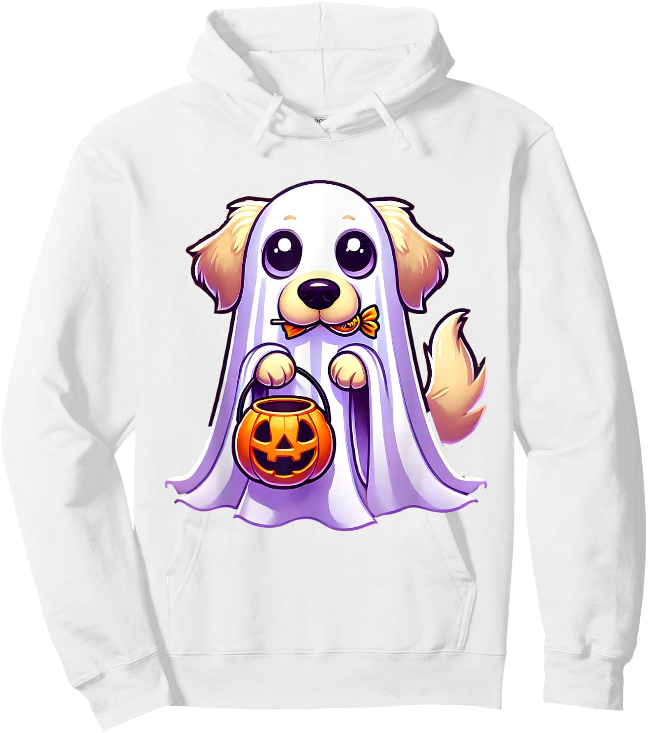 Golden Retriever Ghost Halloween Dog Men Women Kids Hoodie - Hoodie | White