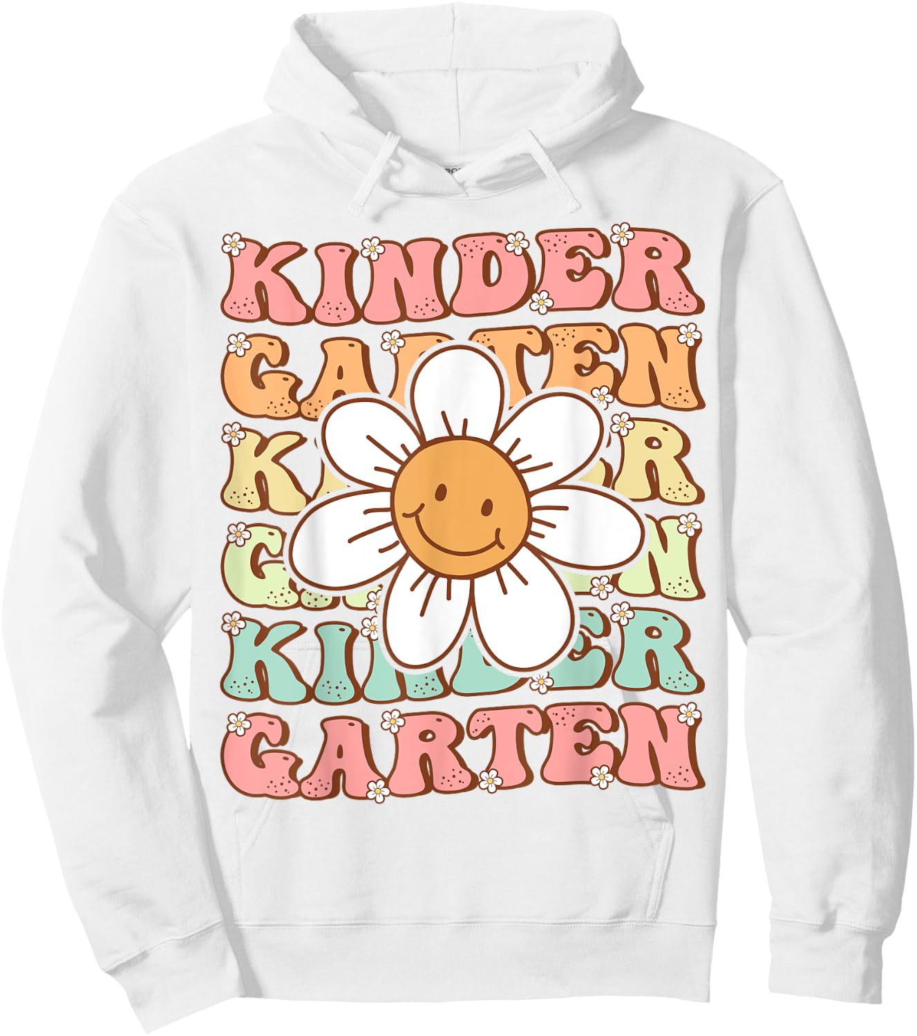 Groovy Kindergarten Back To School First Day of Kindergarten Hoodie - Hoodie | White