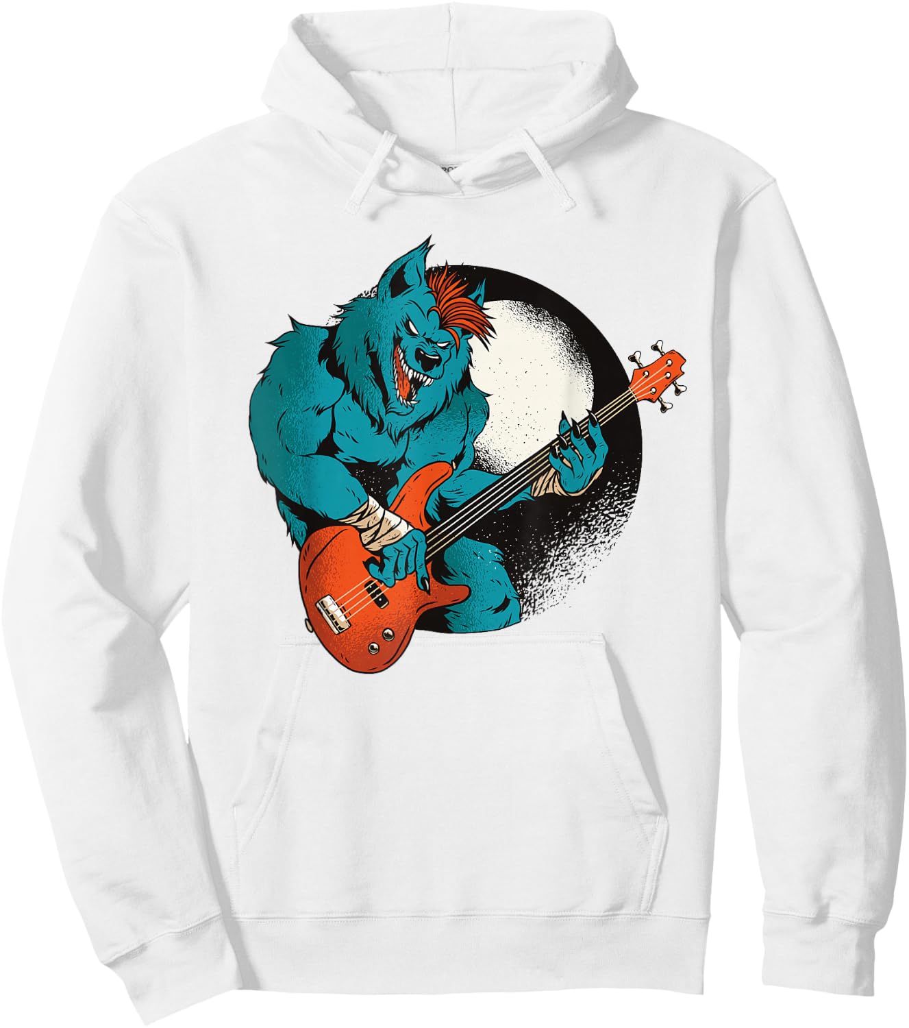 Werewolf Guitarist Guitar Music Musician Hoodie - Hoodie | White