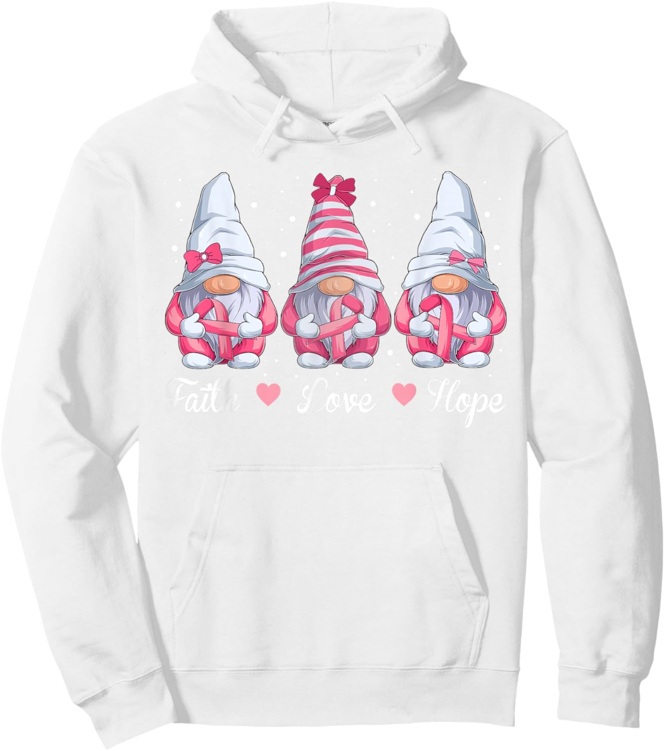 Breast Cancer Awareness, Gnomes Pink Ribbon Girls Hoodie - Hoodie | White