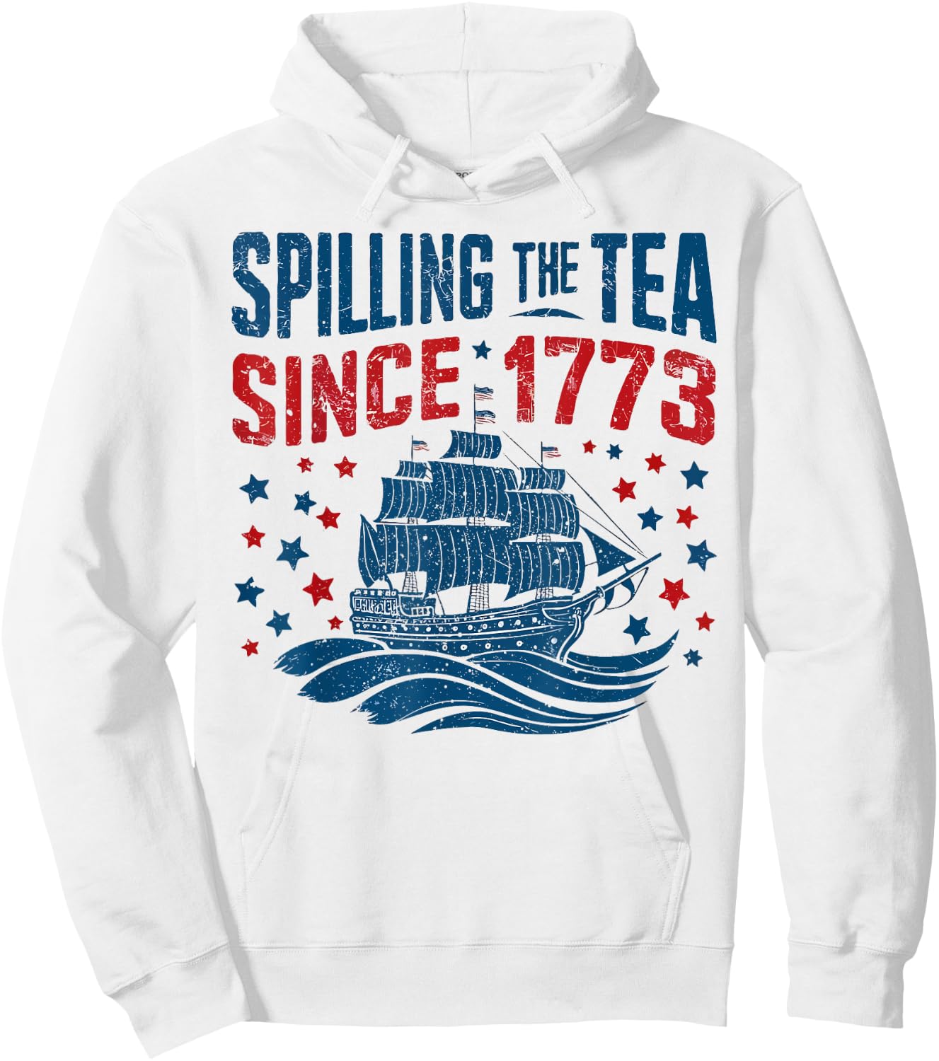Funny 4th Of July Spilling The Tea Since 1773 Fourth of July Men Hoodie - Hoodie | White