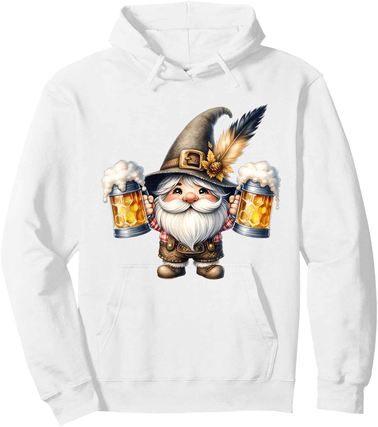 Funny Oktoberfest Graphic And Men German Gnome Hoodie - Hoodie | White
