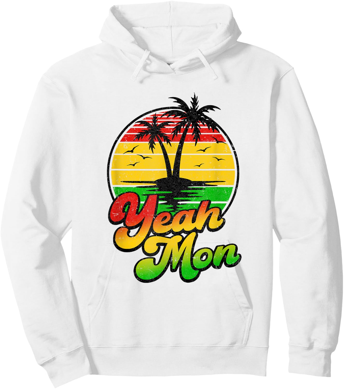 Yeah Mon Vintage Jamaica Summer Vacation Jamaican Retro Hoodie - Hoodie | White
