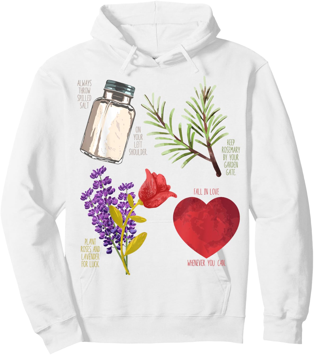 Practical Magic Salt Rosemary Lavender Love Witch Pagan Hoodie - Hoodie | White