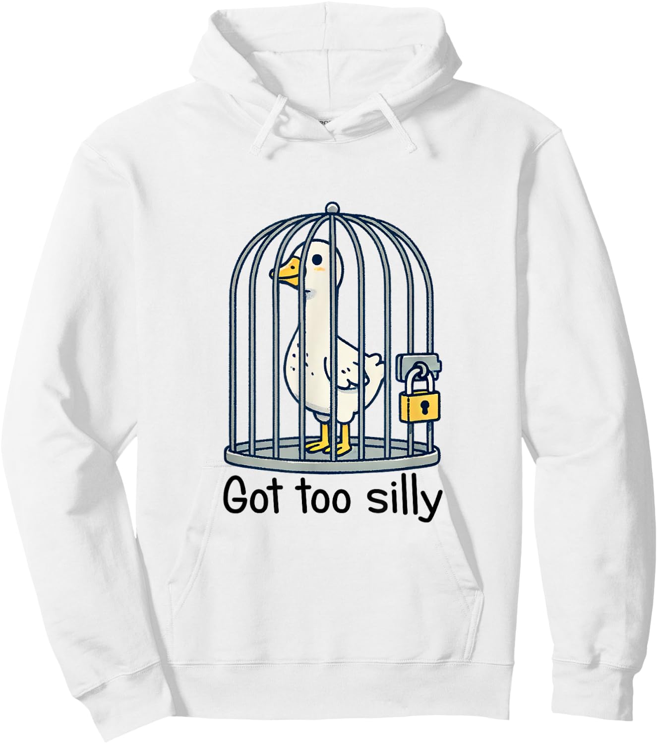 Funny Got Too Silly-Goose Meme Cute Goose Aesthetic Trendy Hoodie - Hoodie | White