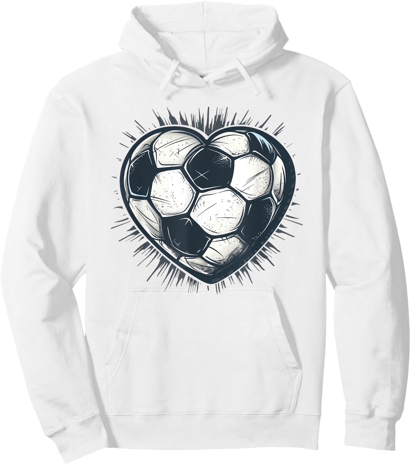Soccer Ball Heart Hoodie - Hoodie | White