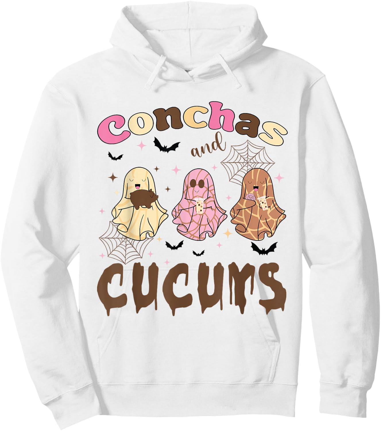 Conchas And Cucuys Funny Halloween Mexican Spooky Ghosts Hoodie - Hoodie | White