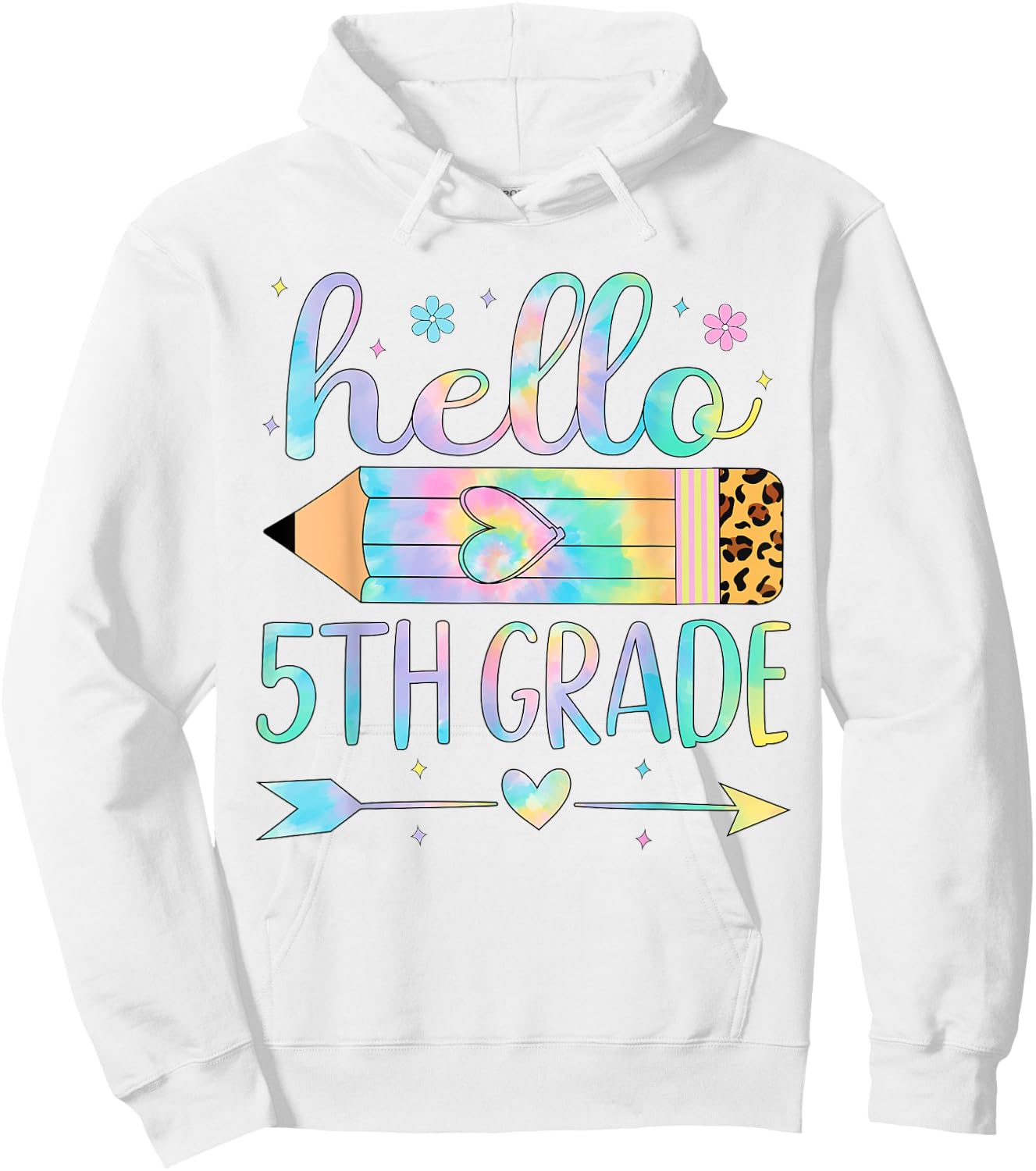 Tie Dye 5th Grade Back To School Hello Fifth Grade Teacher Hoodie - Hoodie | White