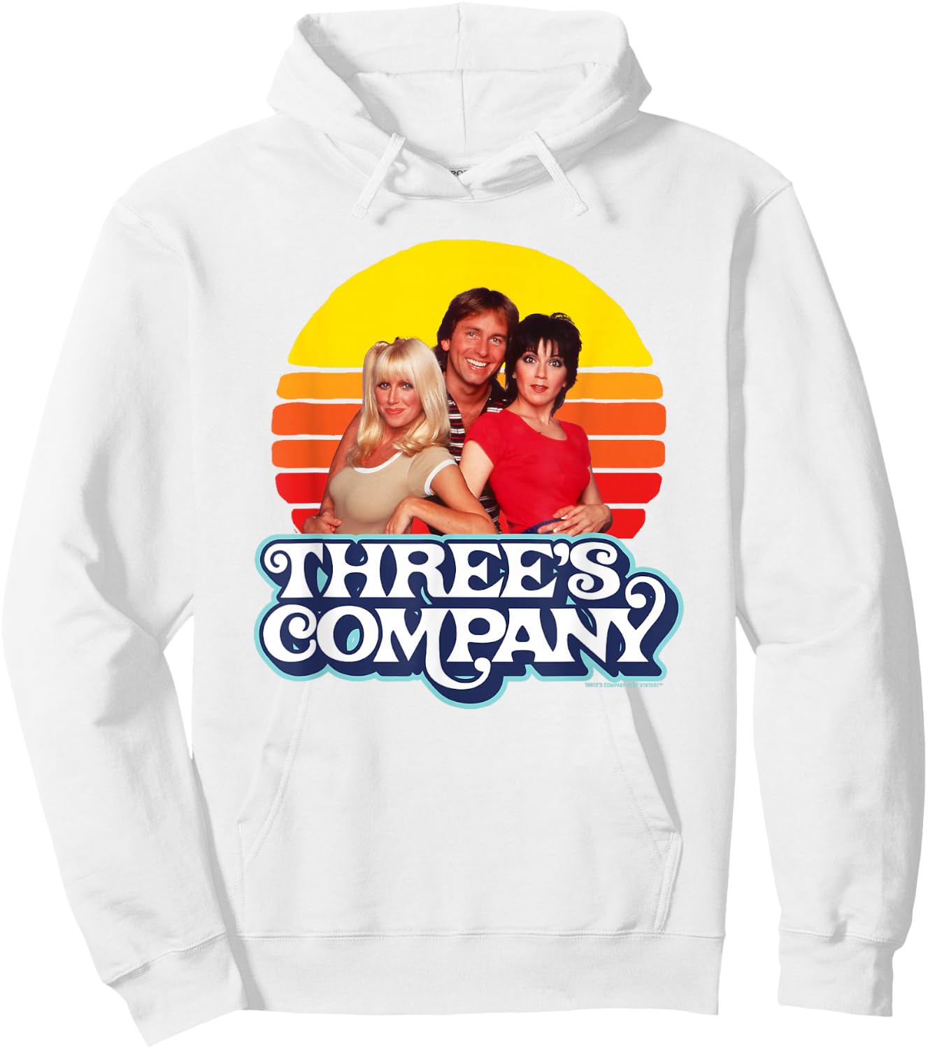 Three's Company Vintage Eighties Sunset Jack Chrissy Janet Hoodie - Hoodie | White