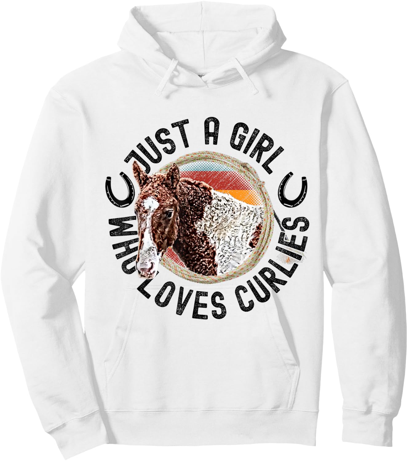 Just A Girl Who Loves Curlies Curly Horses Ponies Pony Hoodie - Hoodie | White