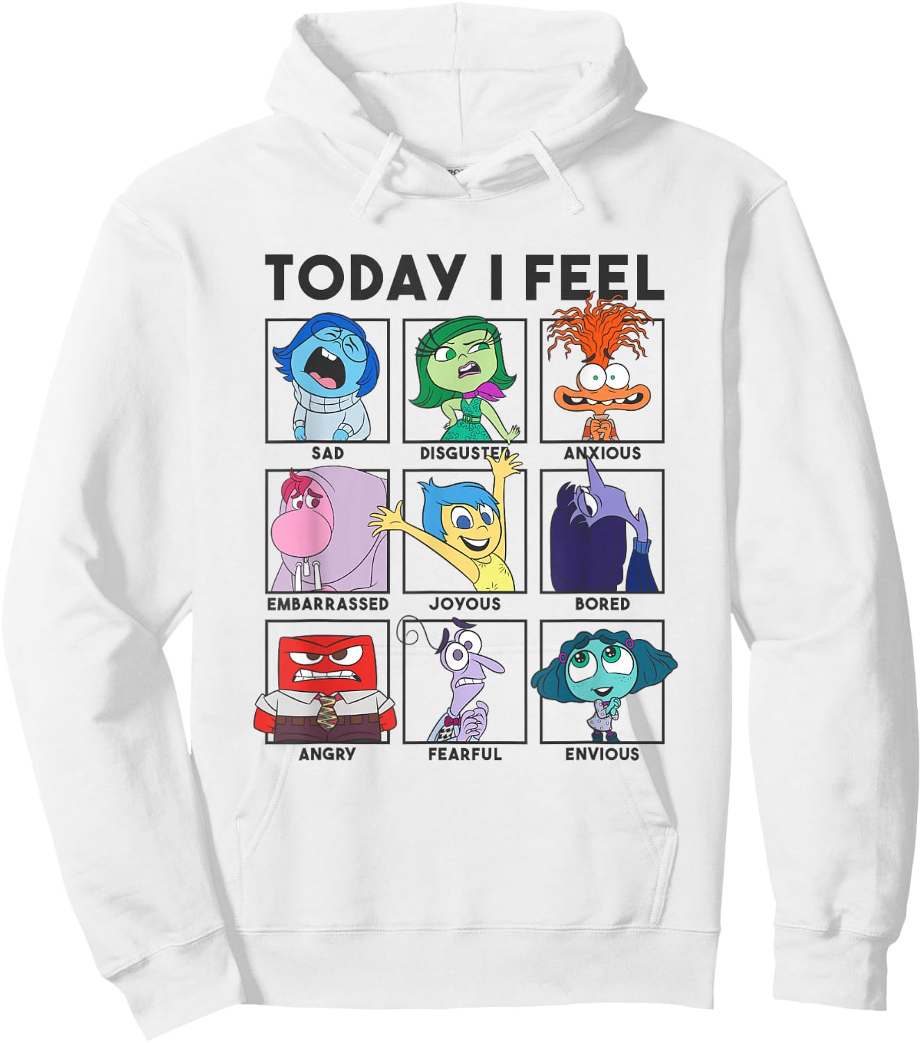 Disney Pixar Inside Out 2 Today I Feel... Emotions Panels Hoodie - Hoodie | White