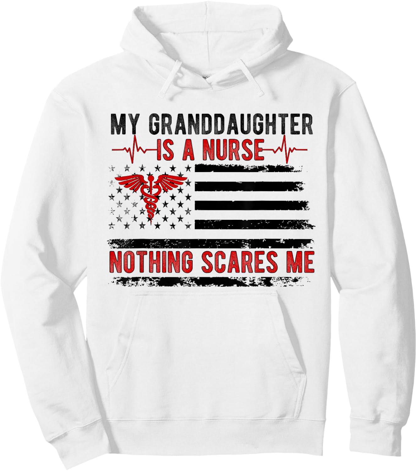 My Granddaughter Is A Nurse Grandpa Of A Nurse Grandfather Hoodie - Hoodie | White