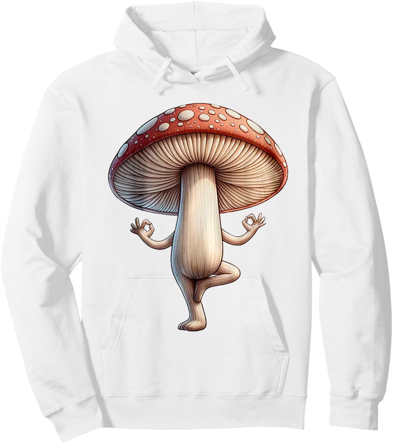 Funny Yoga Mushroom Hoodie - Hoodie | White