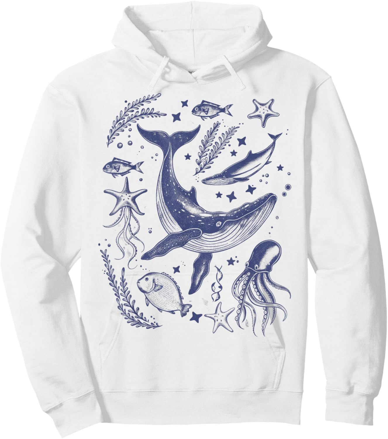Ocean Marine Life Collection Sea Life lover Graphic Hoodie - Hoodie | White