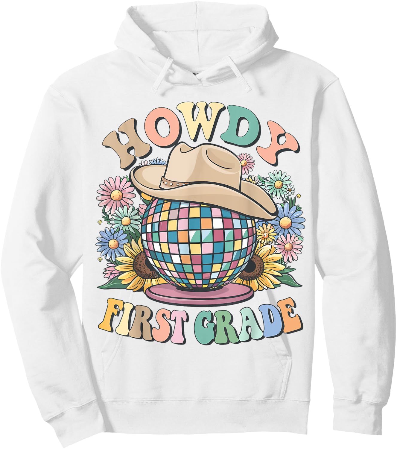 Howdy First Grade Cowgirl Country 1st Grade Back to School Hoodie - Hoodie | White