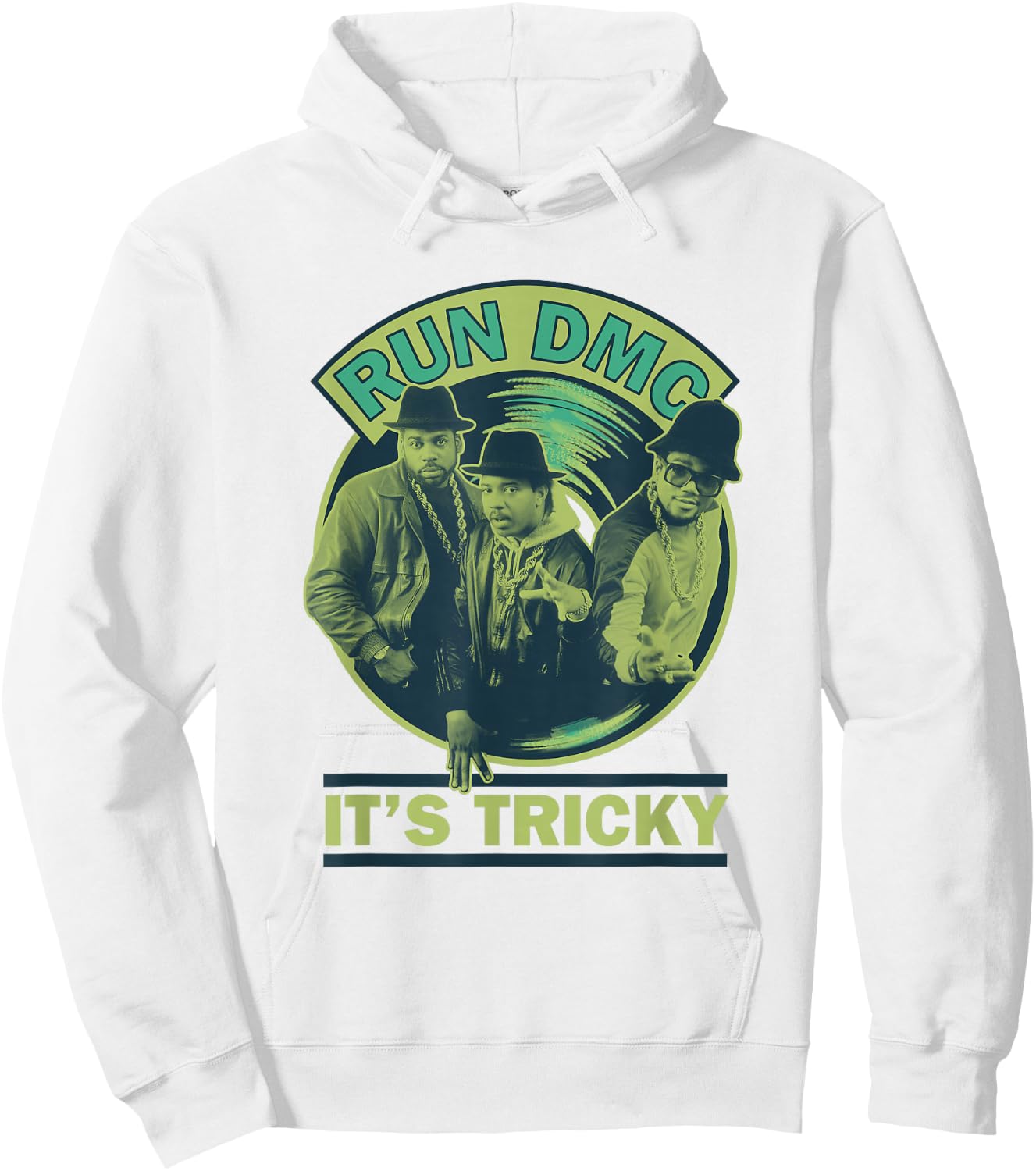 Run DMC It's Tricky Green Hoodie - Hoodie | White