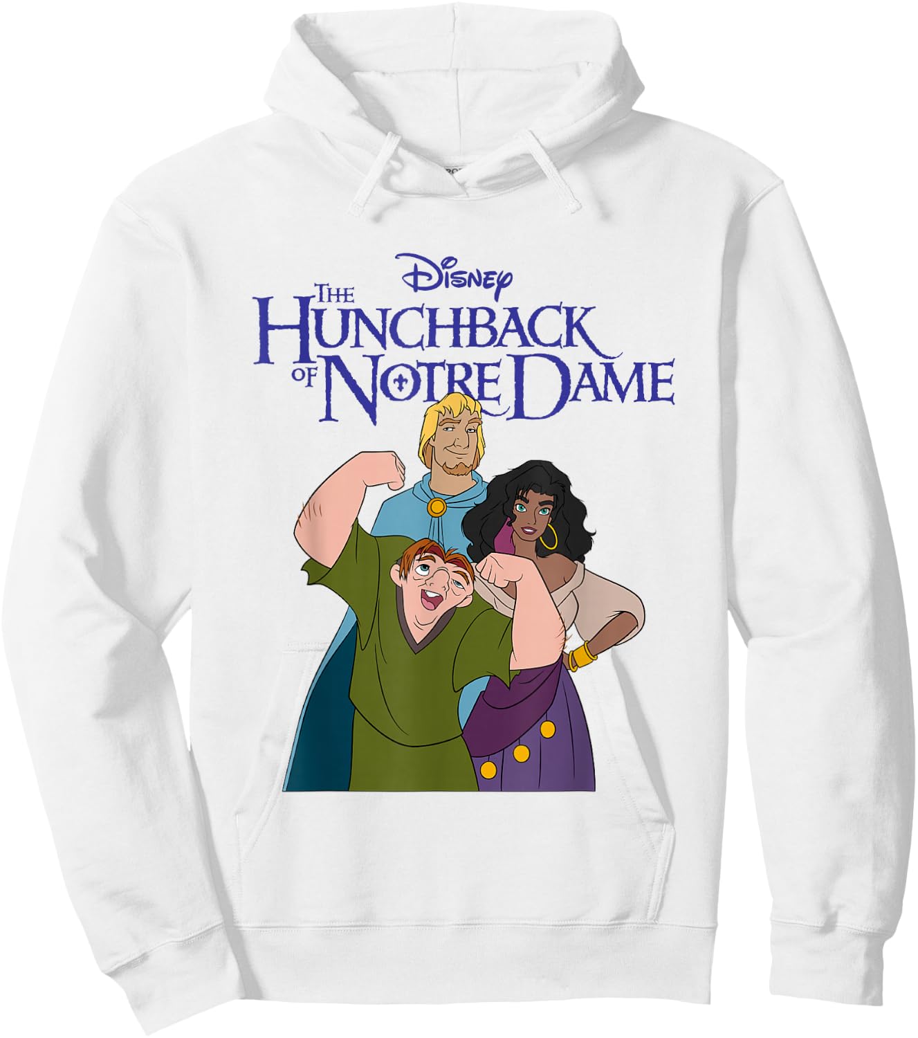 Disney The Hunchback of Notre Dame Group Shot Chest Poster Hoodie - Hoodie | White
