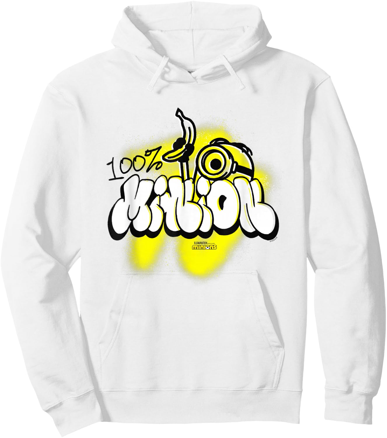 Minions 100% Minion Urban Style Banana Mural Vintage Hoodie - Hoodie | White