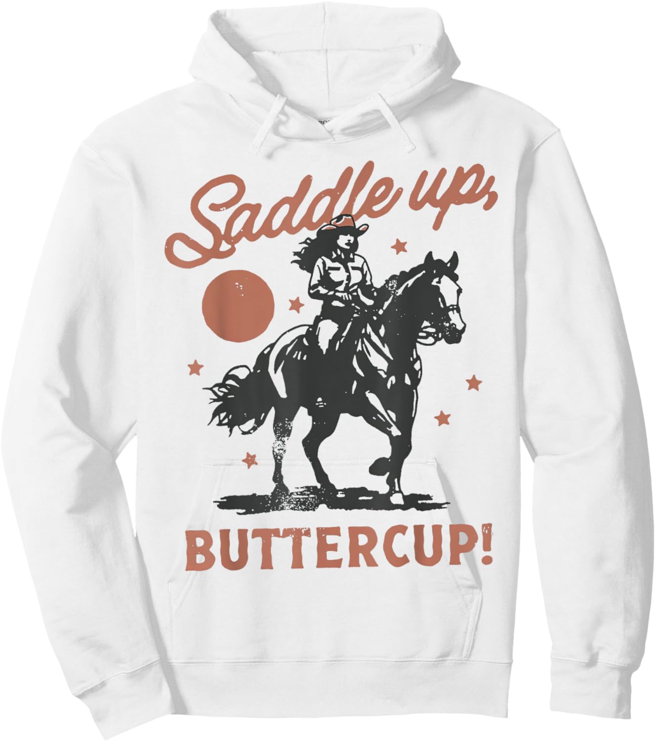 Saddle Up Buttercup Boho Cowboy Vintage Hoodie - Hoodie | White