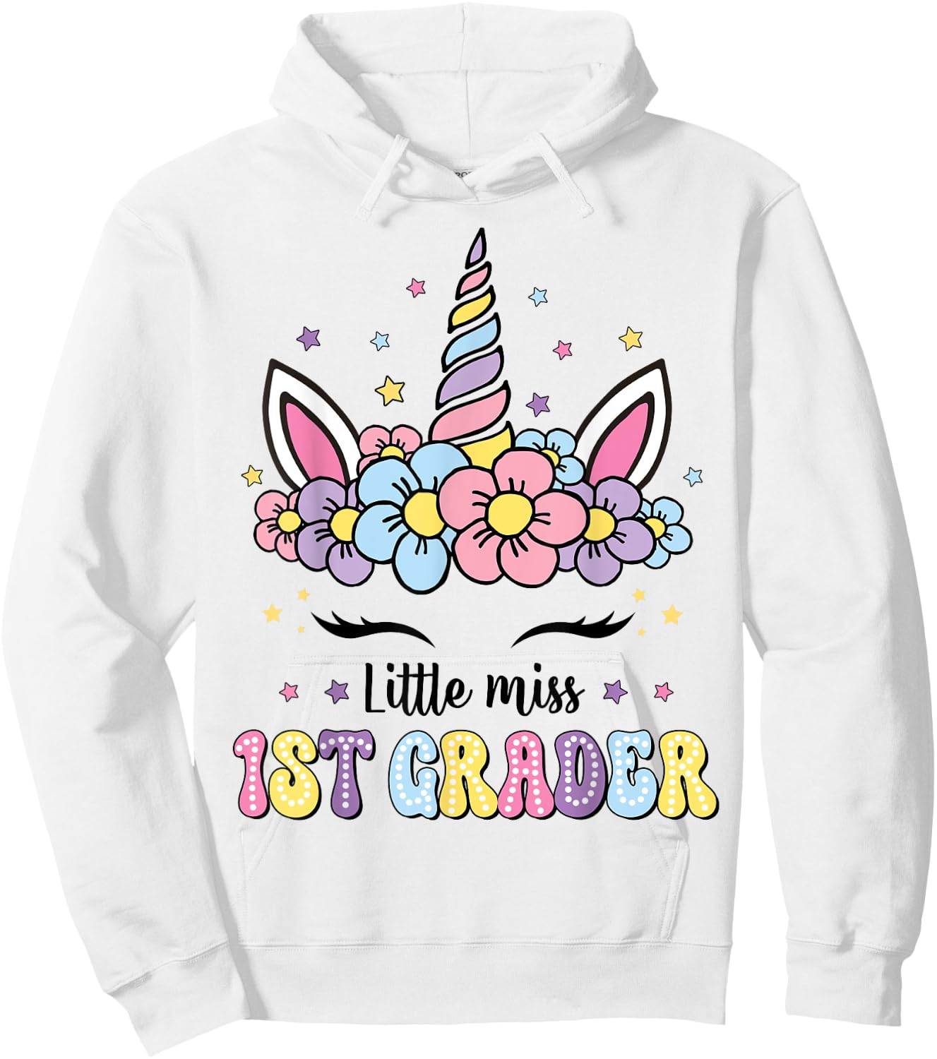 Little Miss 1st Grade Grader Hello First Day Of School Girls Hoodie - Hoodie | White