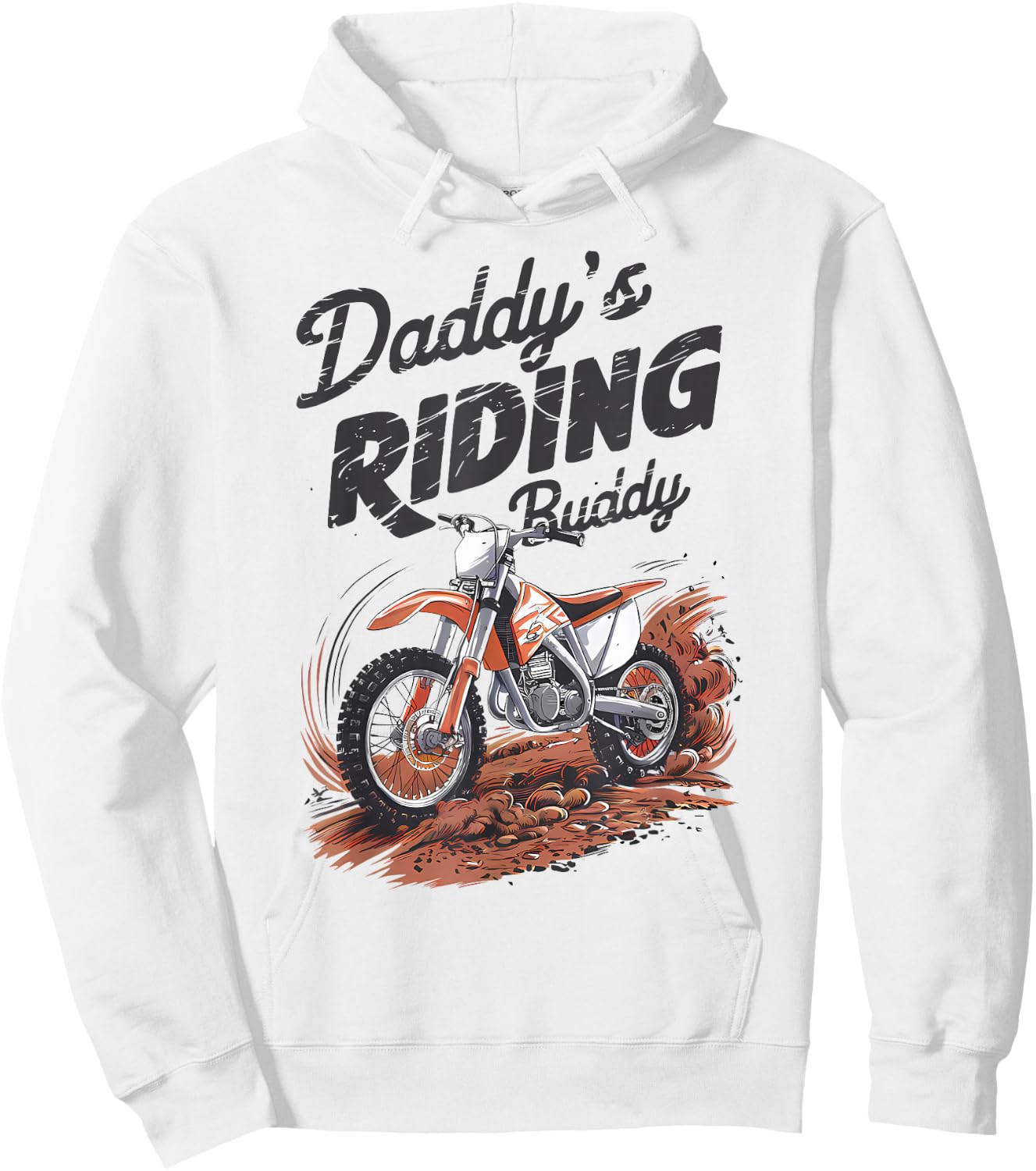 Daddy's Riding Buddy Retro Dirt Bike Dad And Me Boy Kids Hoodie - Hoodie | White
