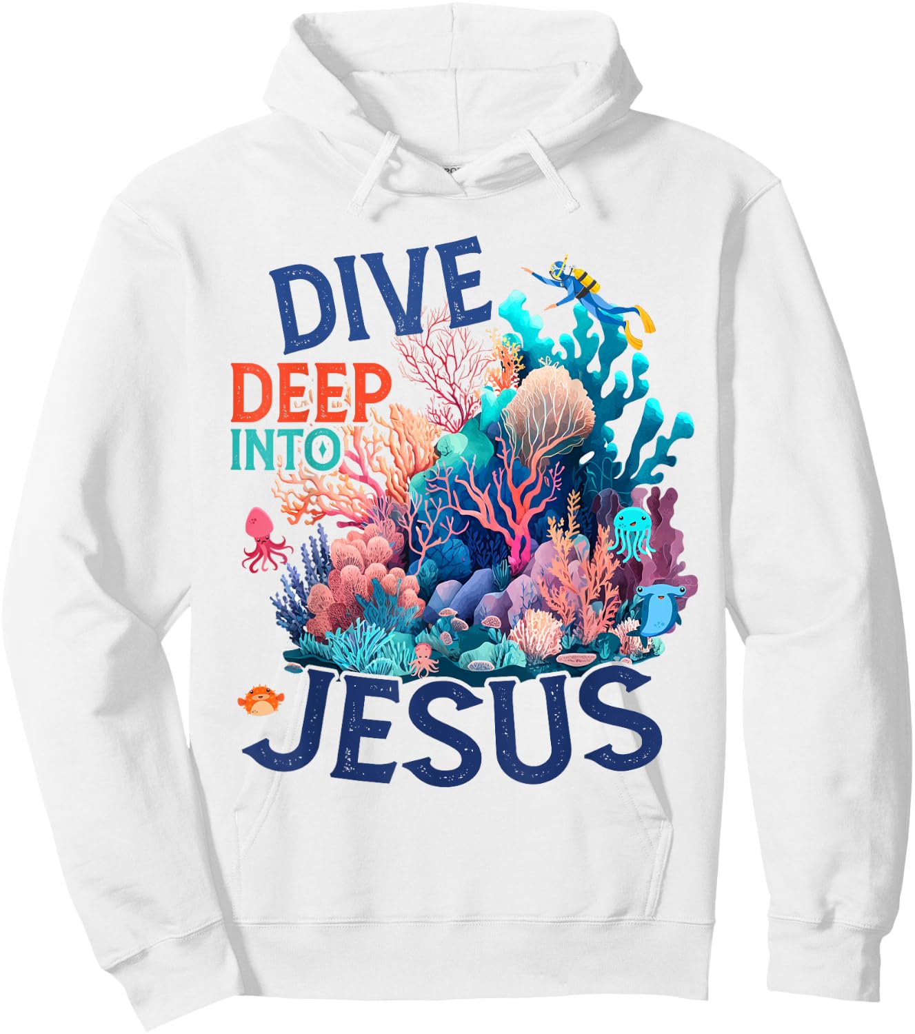 Dive Deep Into Jesus VBS 2024 Scuba Diving Underwater Hoodie - Hoodie | White