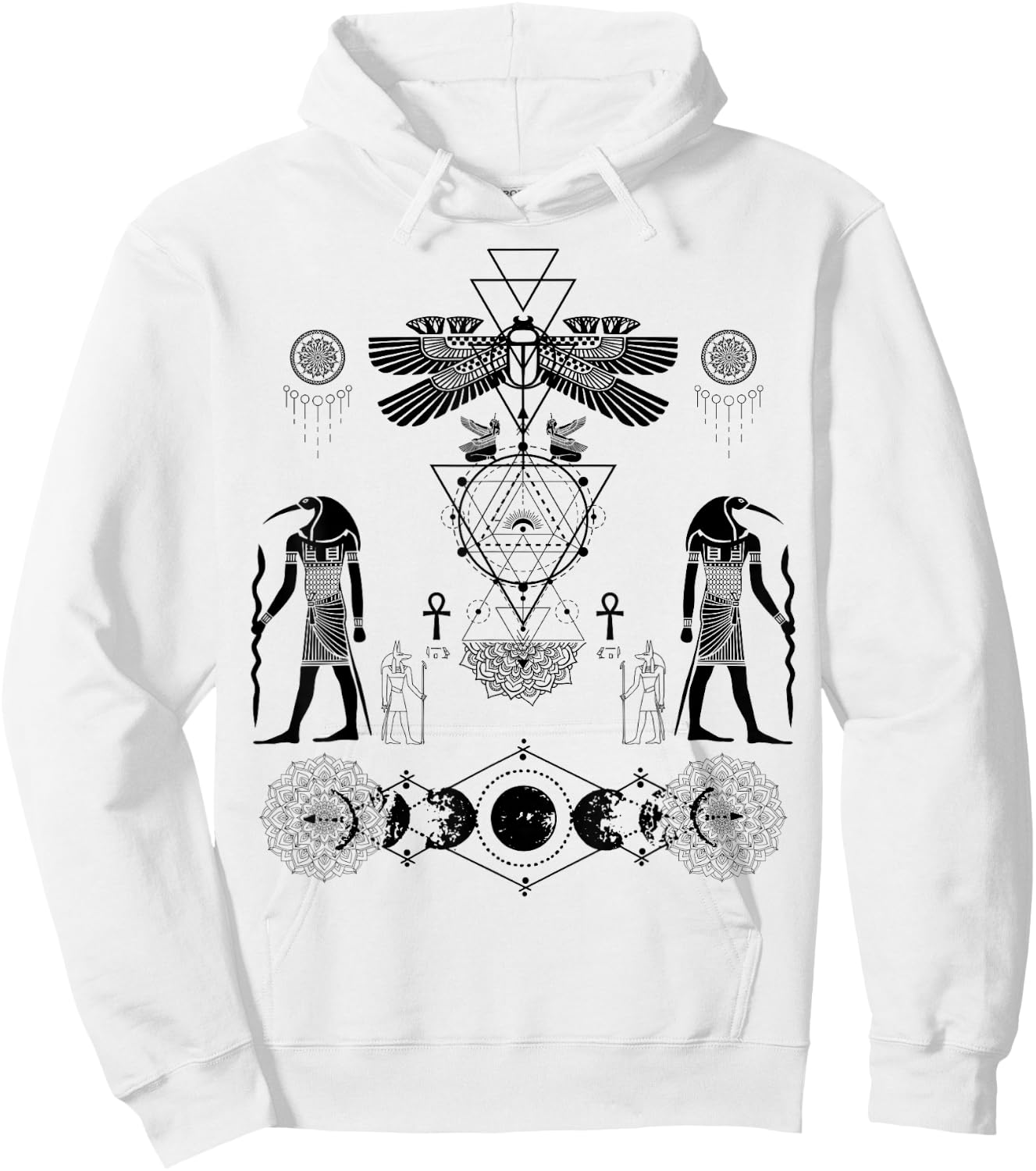 Ancient Kemetic Scarab Beetle Thoth Anubis Egyptian God Art Hoodie - Hoodie | White