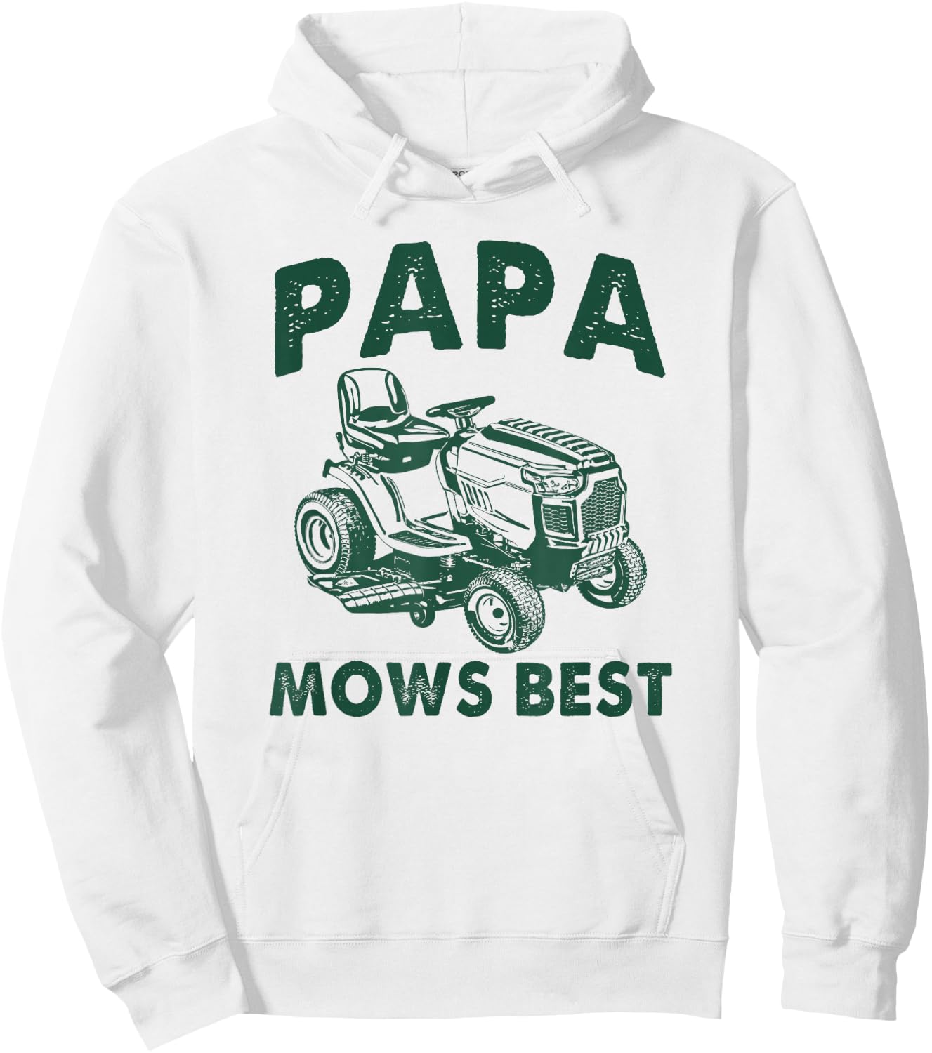 Papa Mows Best Riding Mower Retro Mowing Dad Father's Day Hoodie - Hoodie | White