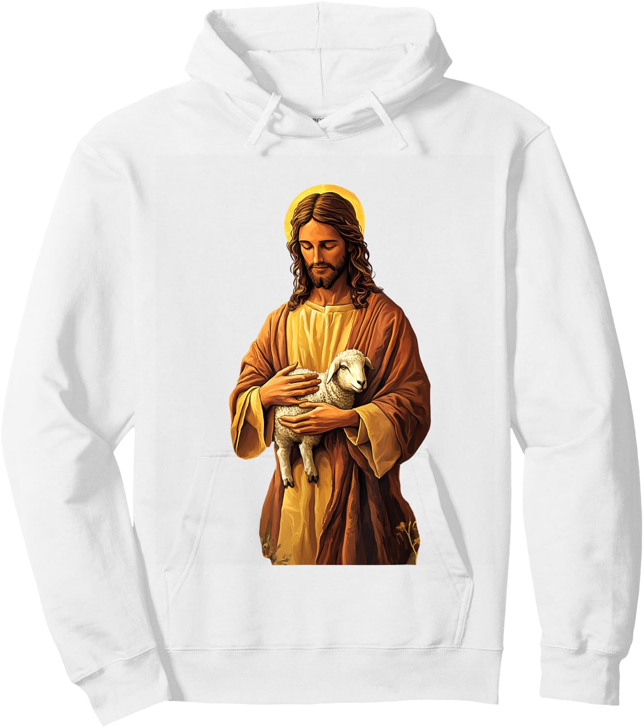 Jesus Holding Lamb Good Shepherd Hoodie - Hoodie | White