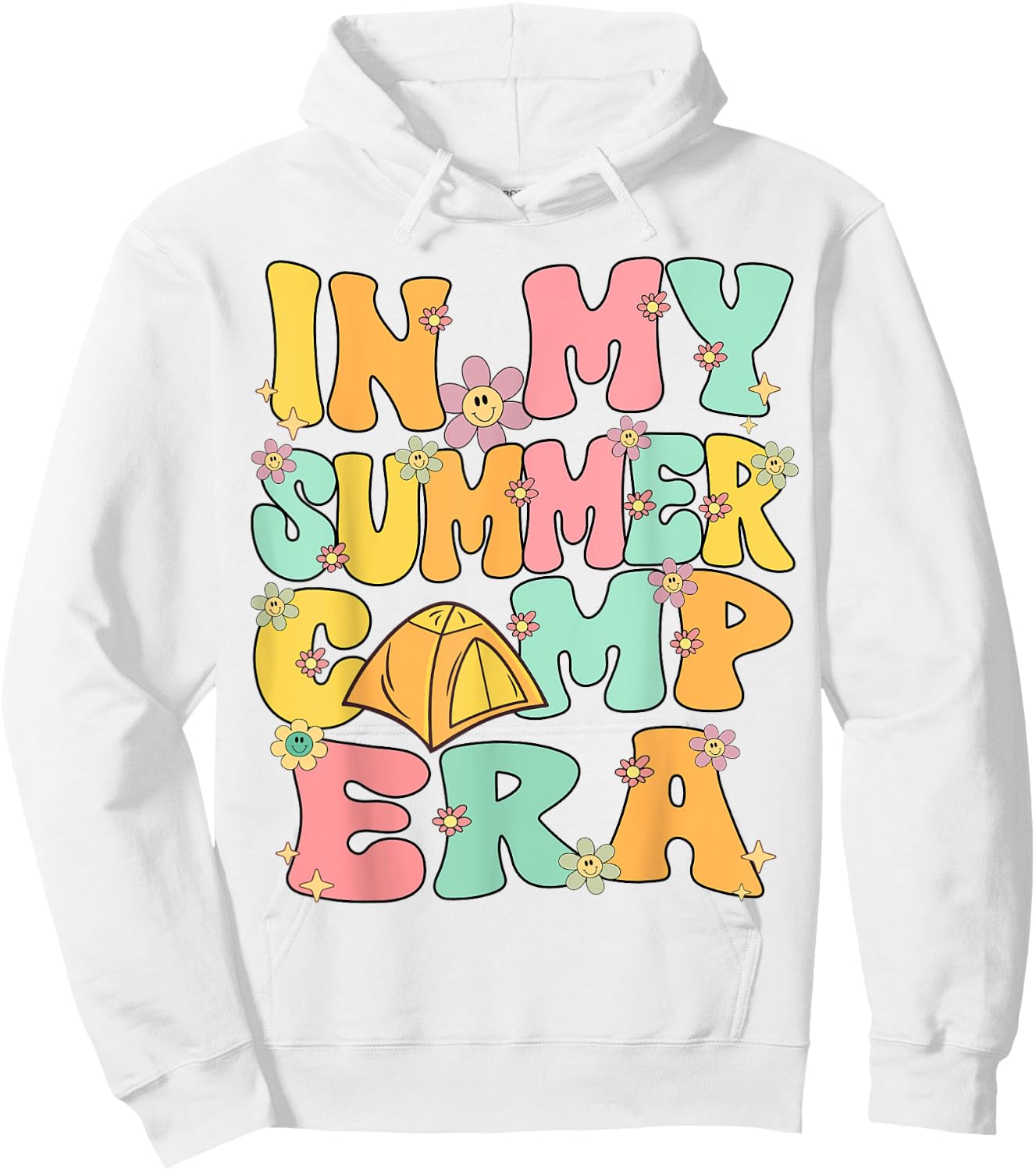 In My Summer Camp Era Retro Groovy Summer Camp Camping Funny Hoodie - Hoodie | White