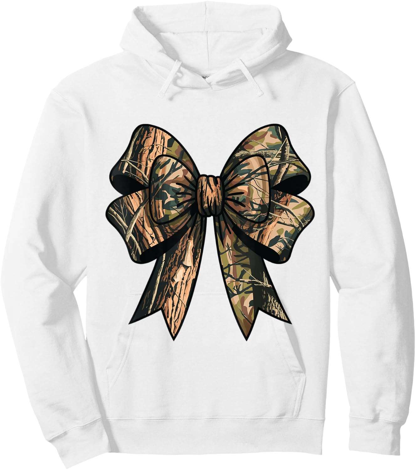 Camo Coquette Bow Duck Hunting Hunt Mom Camouflage Women Hoodie - Hoodie | White