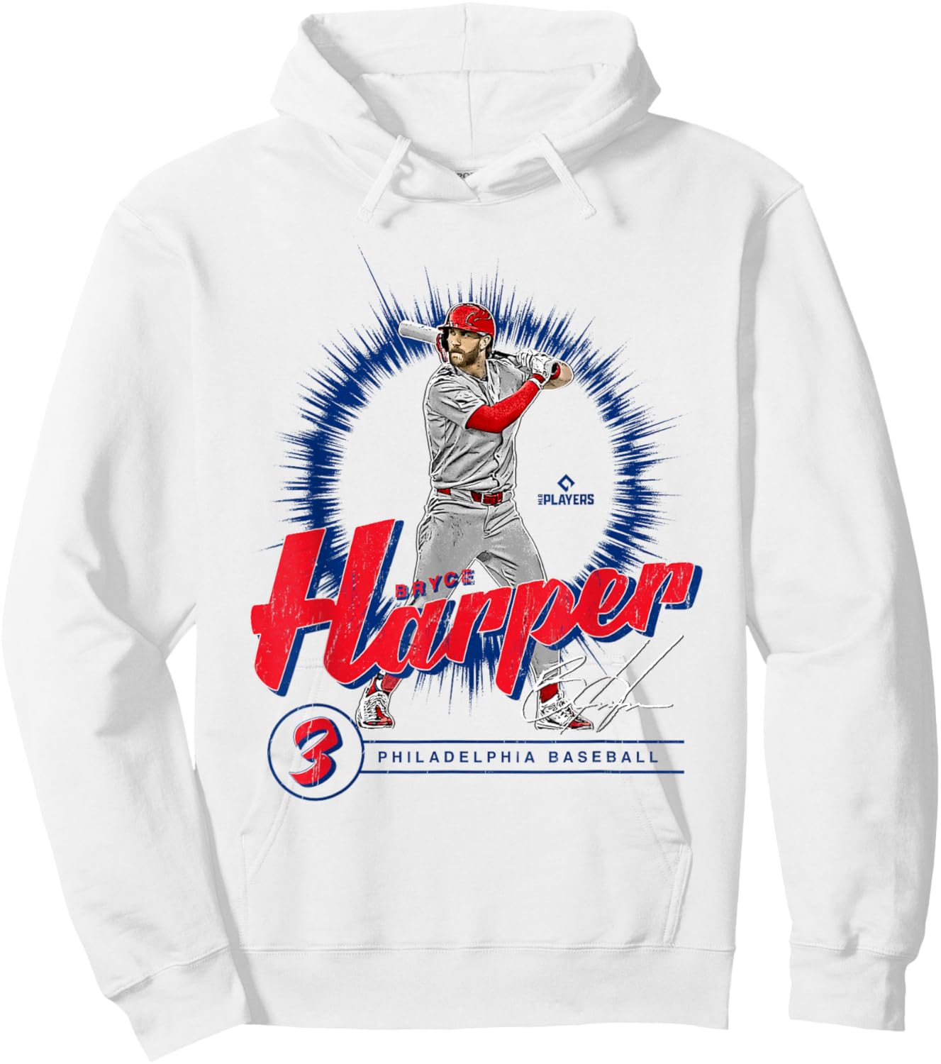 Bryce Harper | Philadelphia MLB Baseball Players| MLBBHA305N Hoodie - Hoodie | White