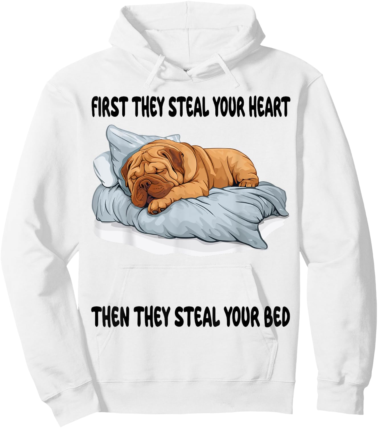 Chinese Shar Pei Sleeping Pajamas Nightgown Hoodie - Hoodie | White