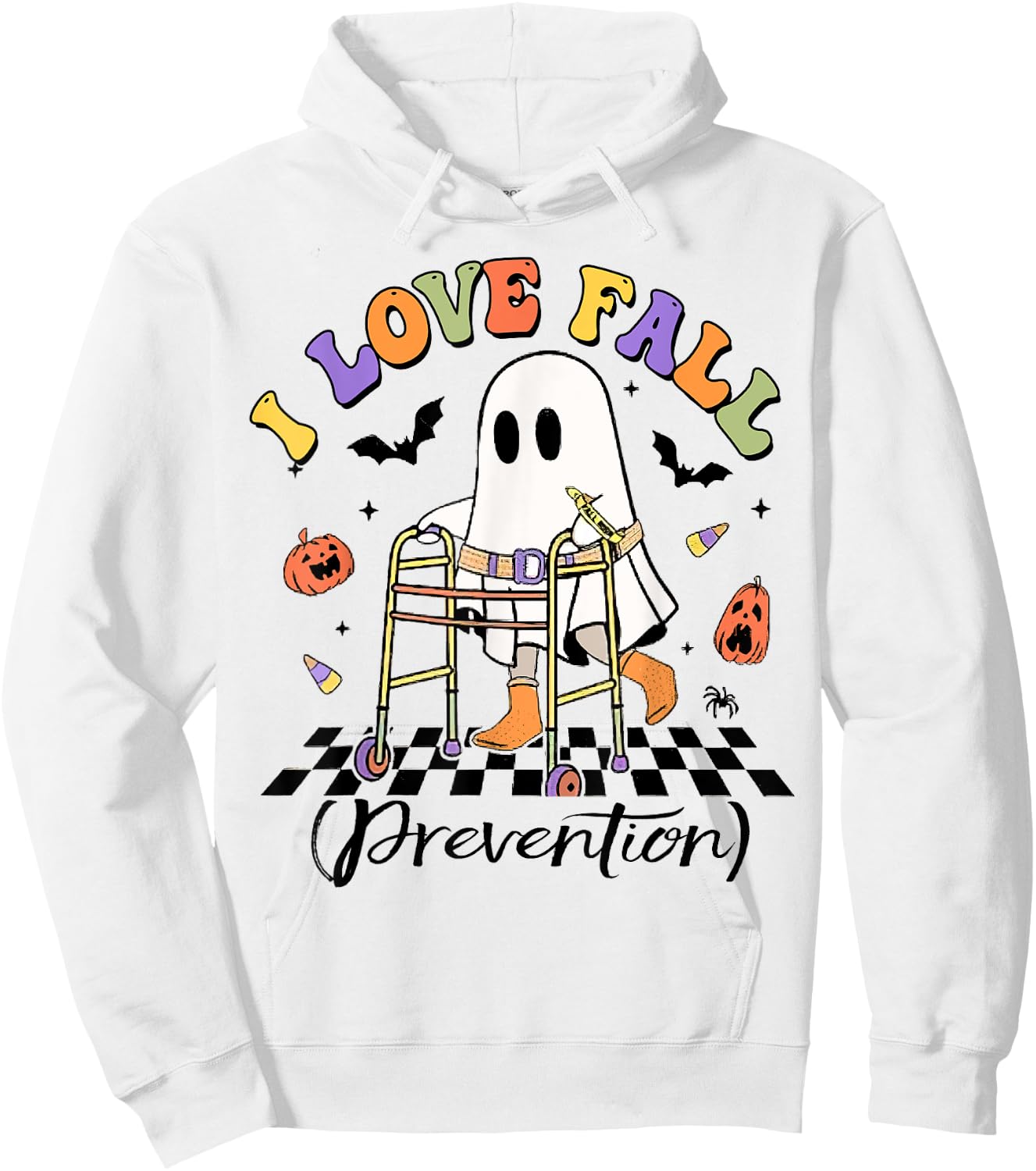 Occupational Therapy Halloween Nurse, I Love Fall Prevention Hoodie - Hoodie | White