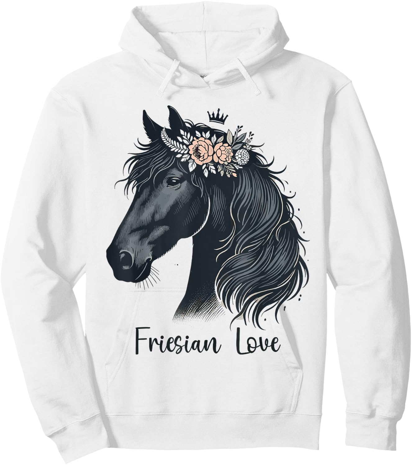 Friesian Horse Lover Majestic Friesian Horse Riding Hoodie - Hoodie | White