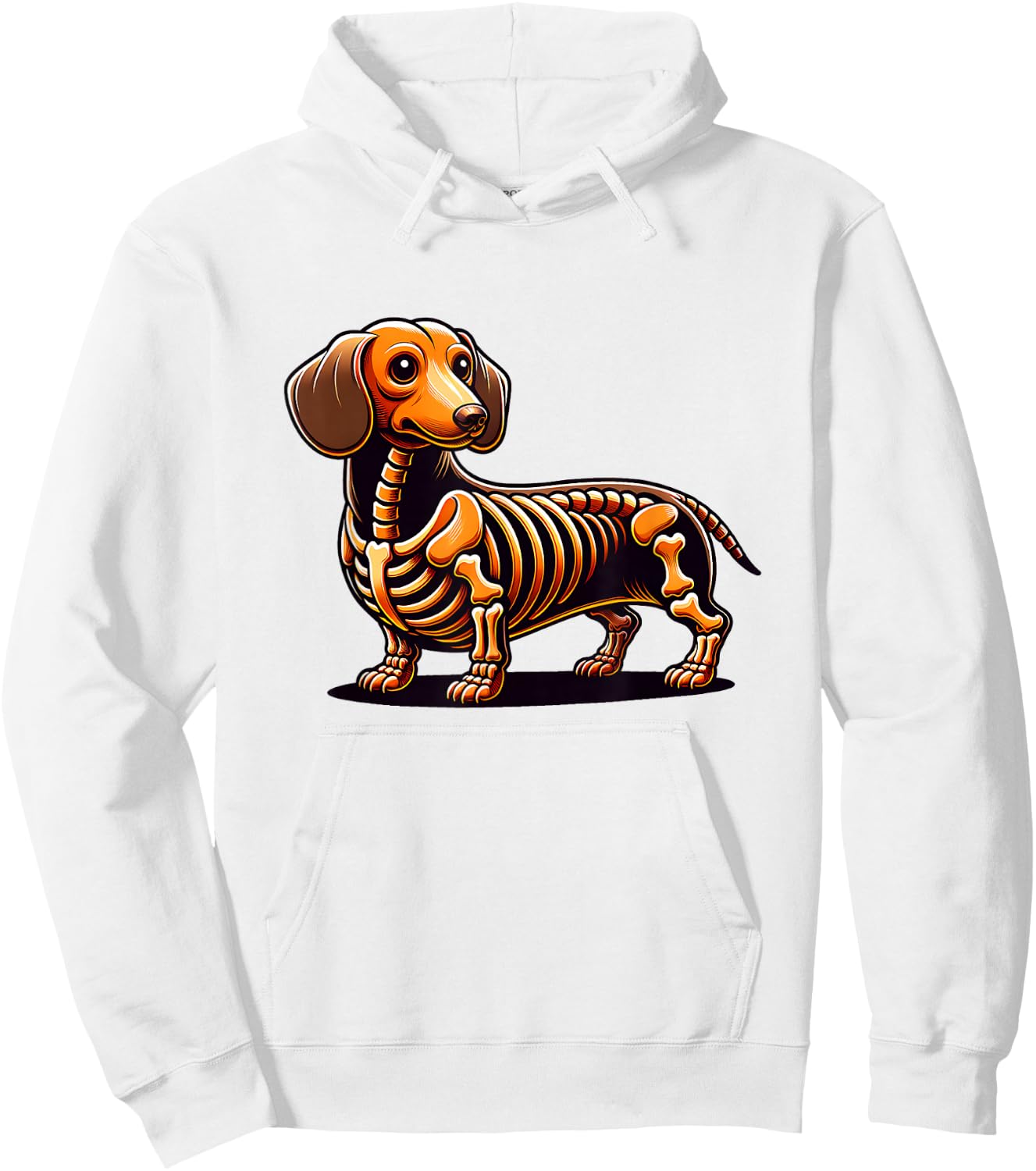 Cute Funny Skeleton Dachshund Wiener Dog Halloween Hoodie - Hoodie | White