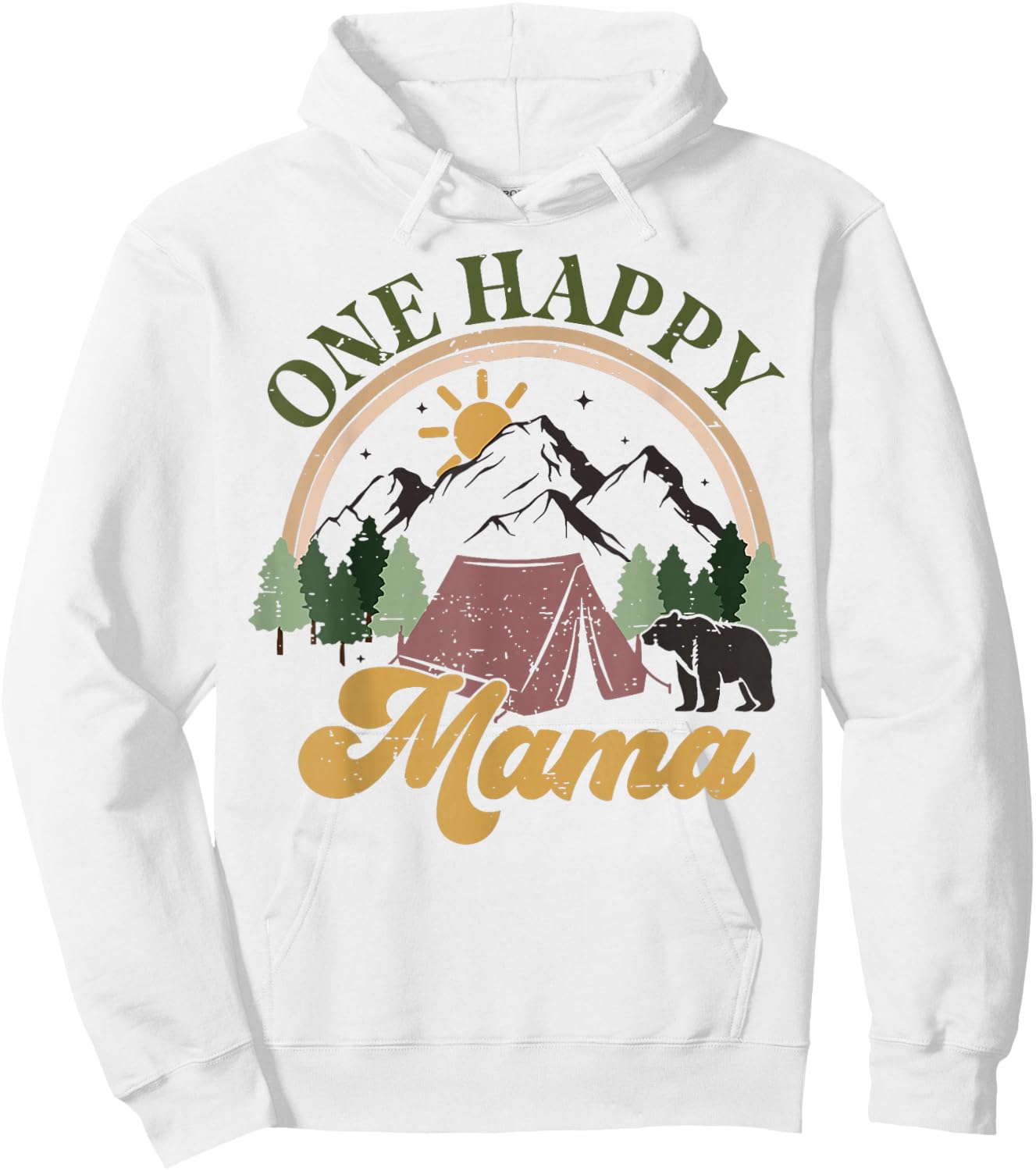 Cute One Happy Camper Birthday Decorations One Happy Mama Hoodie - Hoodie | White