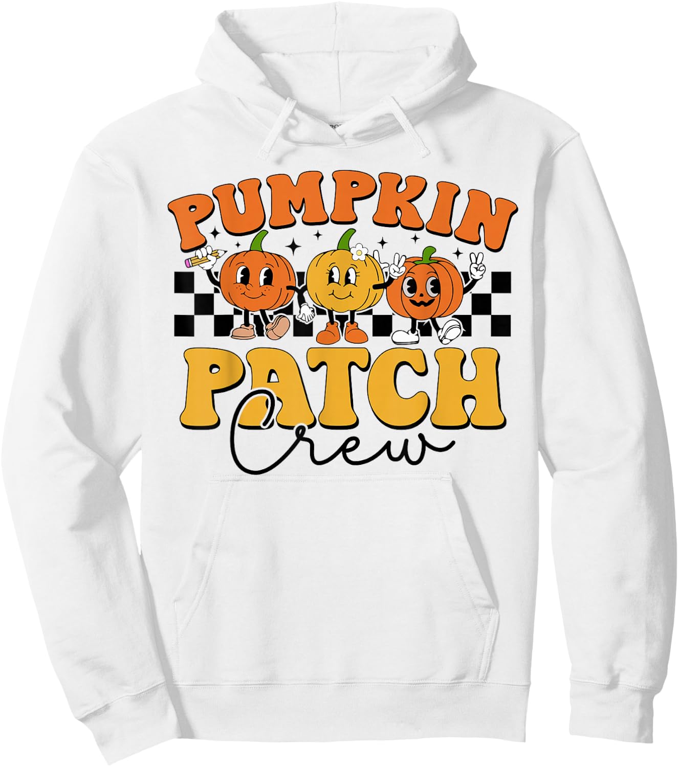Pumpkin Patch Crew Retro Fall Autumn Thanksgiving Hoodie - Hoodie | White