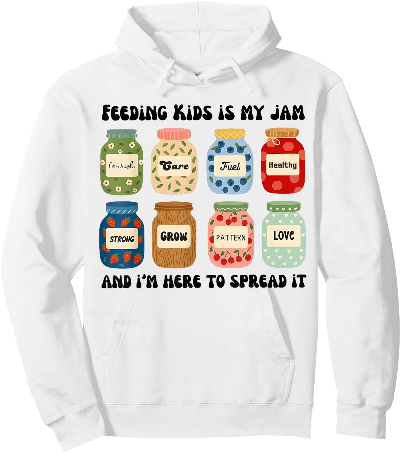 Feeding Kids is My Jam Funny Lunch Lady Cafeteria Worker Hoodie - Hoodie | White