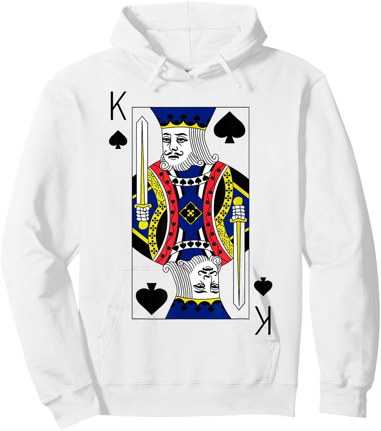 King Spades Playing Cards Halloween Party Costume Vintage Hoodie - Hoodie | White