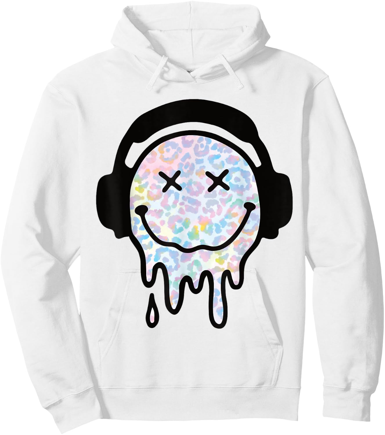 Melting Yellow Smile Funny Smiling Melted Dripping Face Cute Hoodie - Hoodie | White