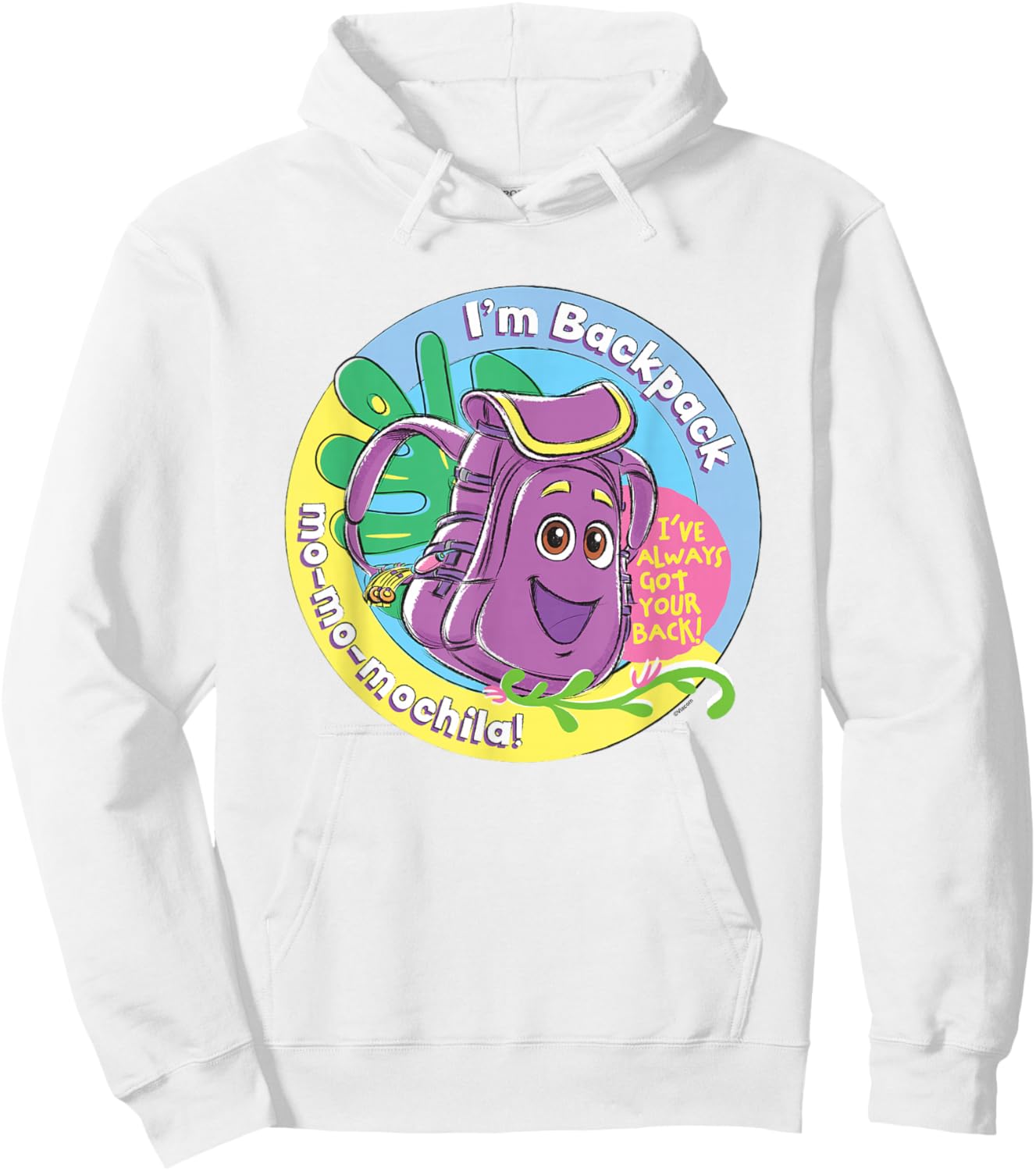 Dora the Explorer I'm Backpack Mo-Mo-Mochila! Chest Logo Hoodie - Hoodie | White