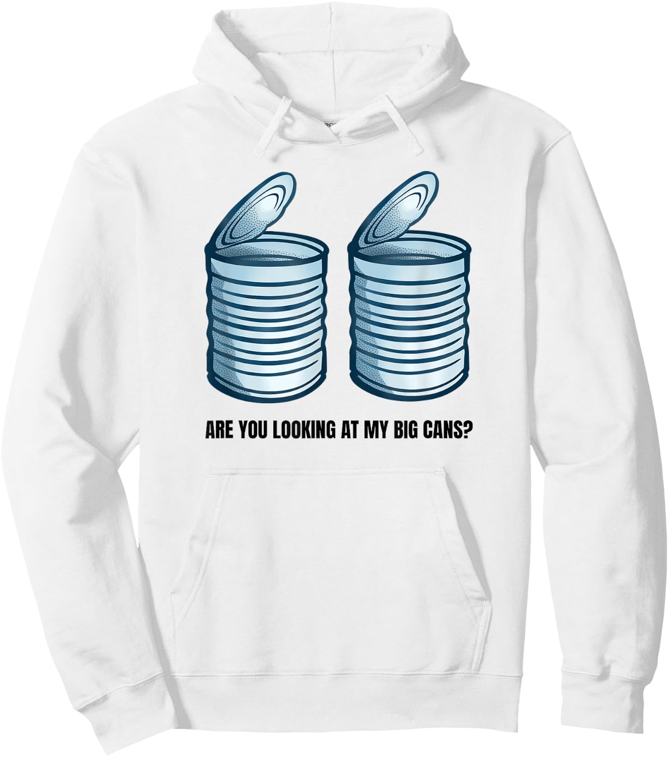 Big Cans Boob Humor Unhinged Funny Embarrassing Airport Hoodie - Hoodie | White
