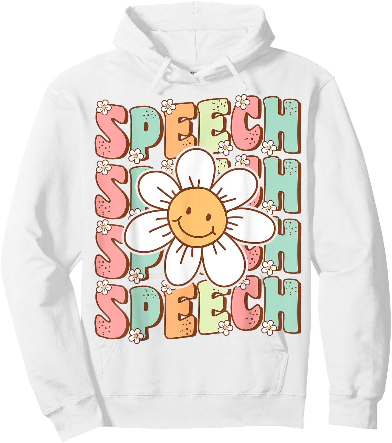 Groovy Retro Speech Language Pathologist Speech Therapist Hoodie - Hoodie | White