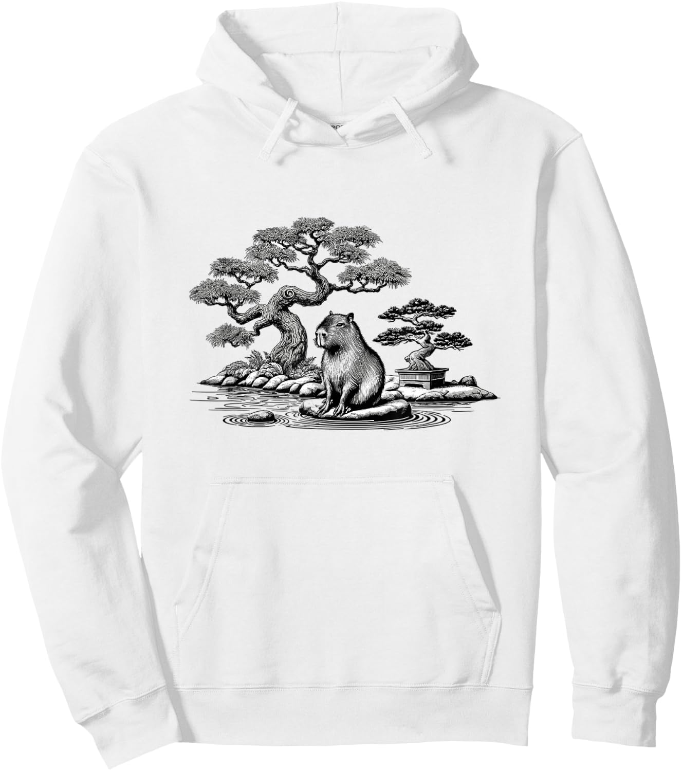 Retro Capybara Japanese Art Hoodie - Hoodie | White