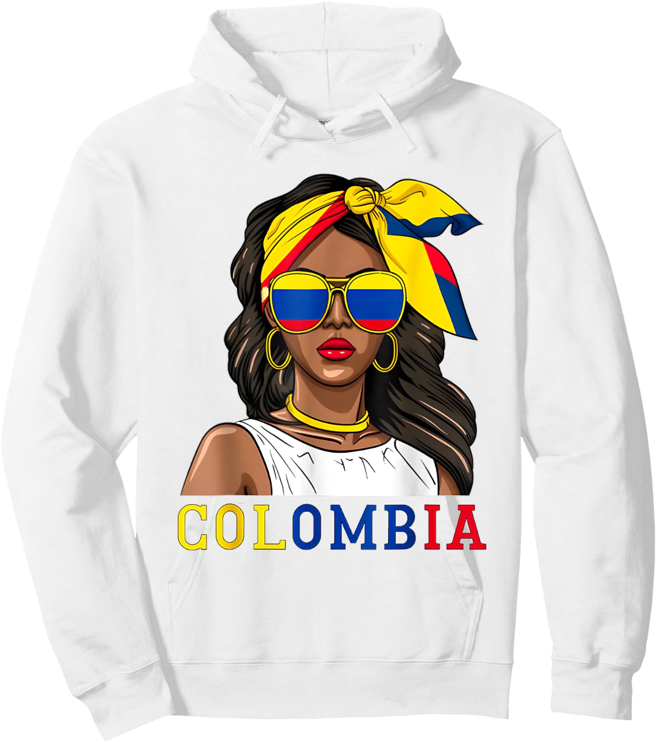 Colombianas Souvenirs Products Woman Flag Roots Colombia Hoodie - Hoodie | White