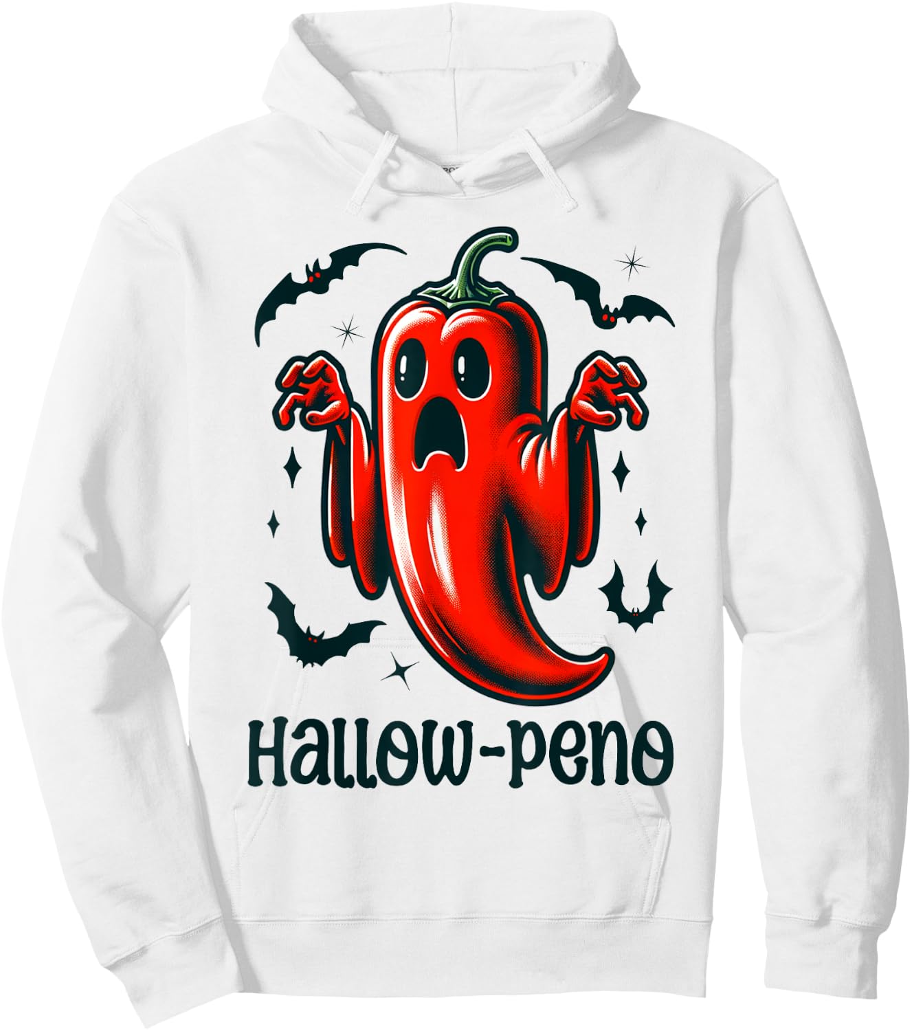 Funny Jalapeno "Hallow-peno" Halloween Costume Hoodie - Hoodie | White