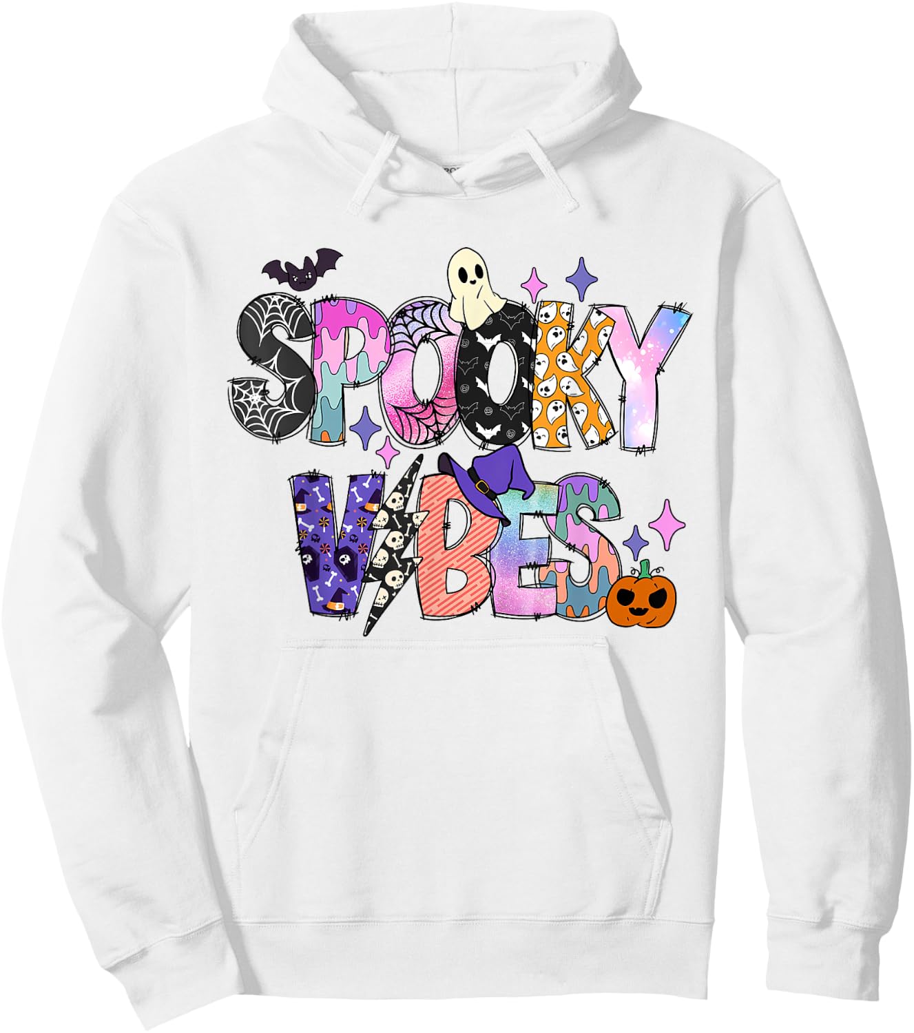 Spooky Vibes Halloween Costume Spooky Season Girl Kid Hoodie - Hoodie | White