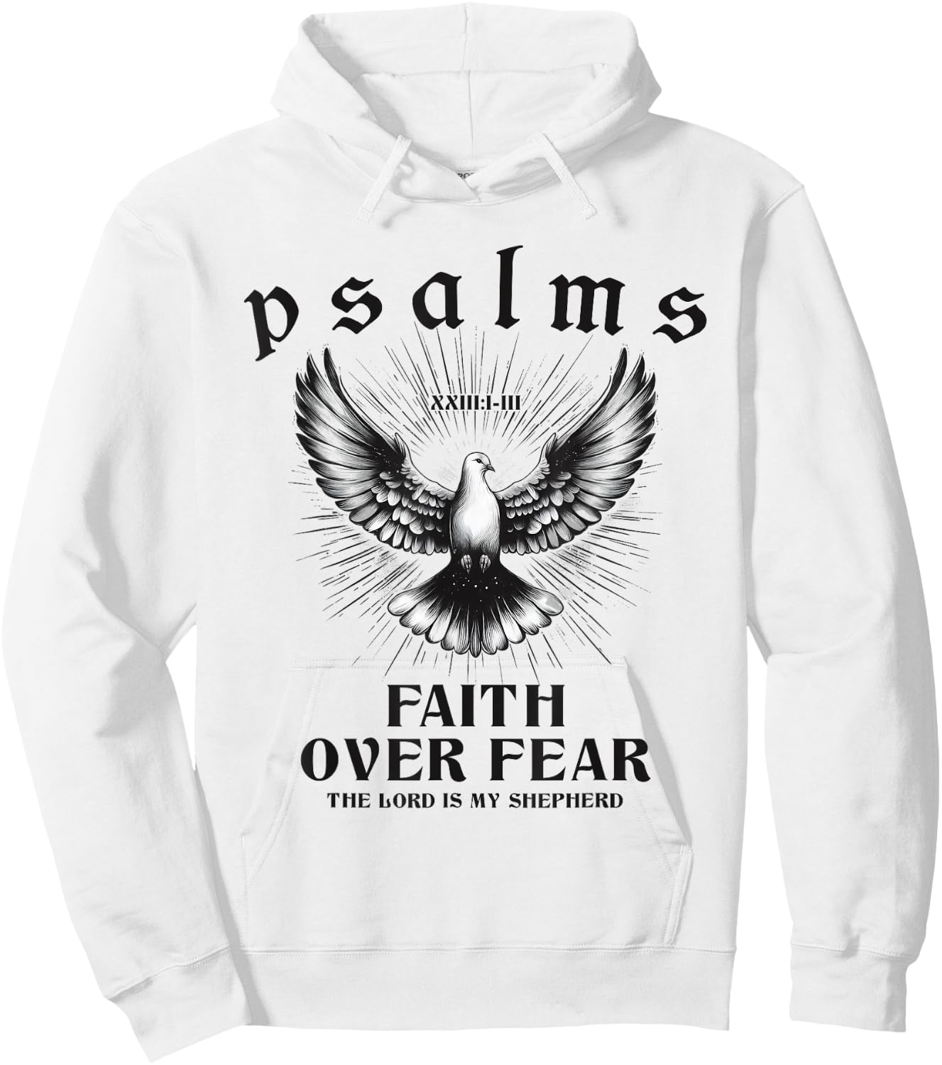 Retro Faith Over Fear Bible Verse Aesthetic Christian Dove Hoodie - Hoodie | White